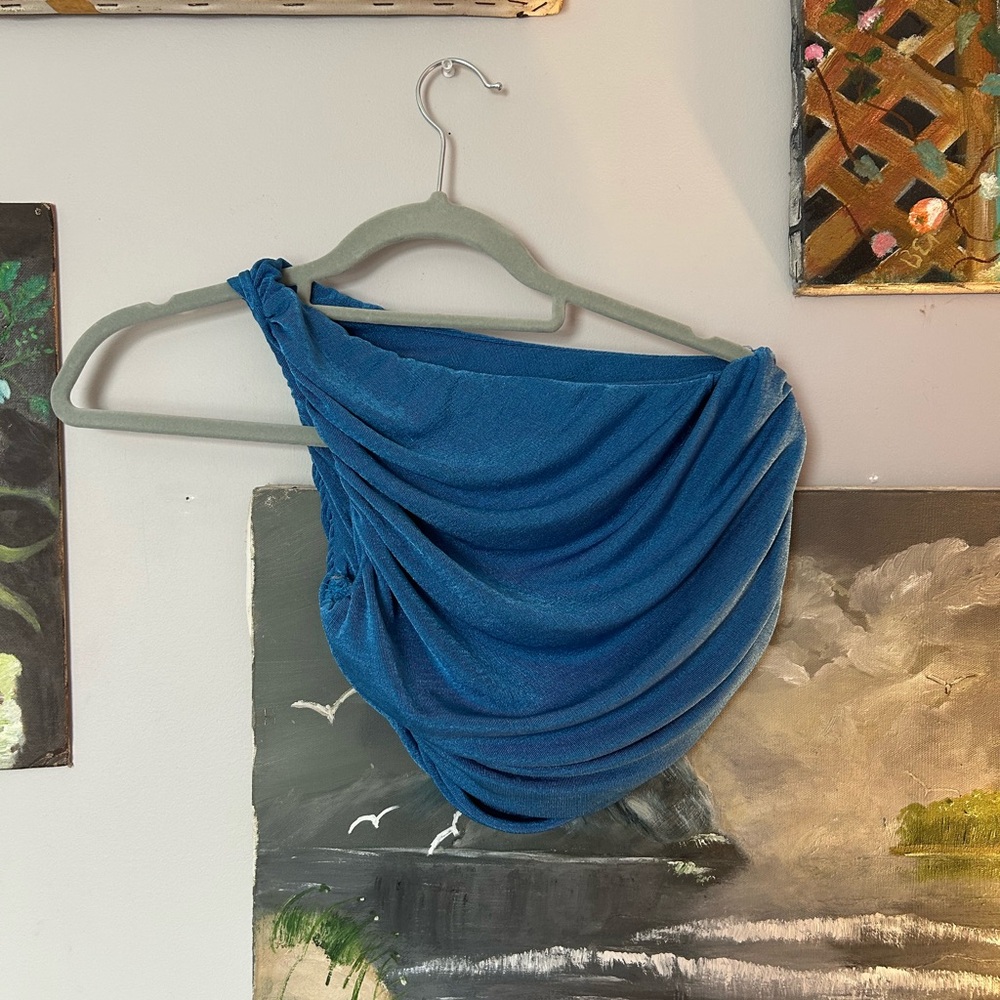 Blue off the shoulder Top